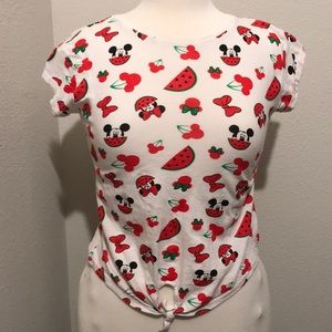 Mickey Fruit Tie Front Top